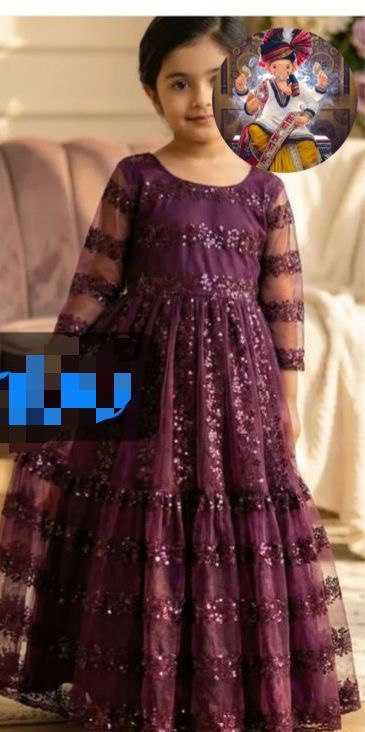YNF Wholesale Net Kids Gown KESH703 Dauter | Surat Manufacturer