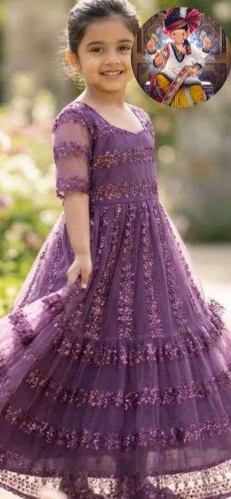 YNF Wholesale Net Kids Gown KESH703 Dauter | Surat Manufacturer