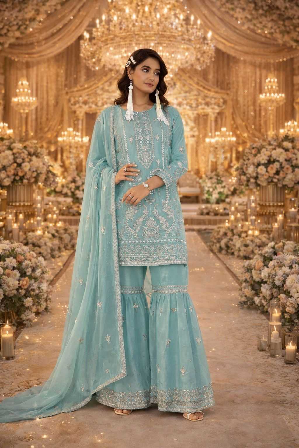 YNF Wholesale Nylon Palazzo Suit KESH745 1316 | Surat Manufacturer