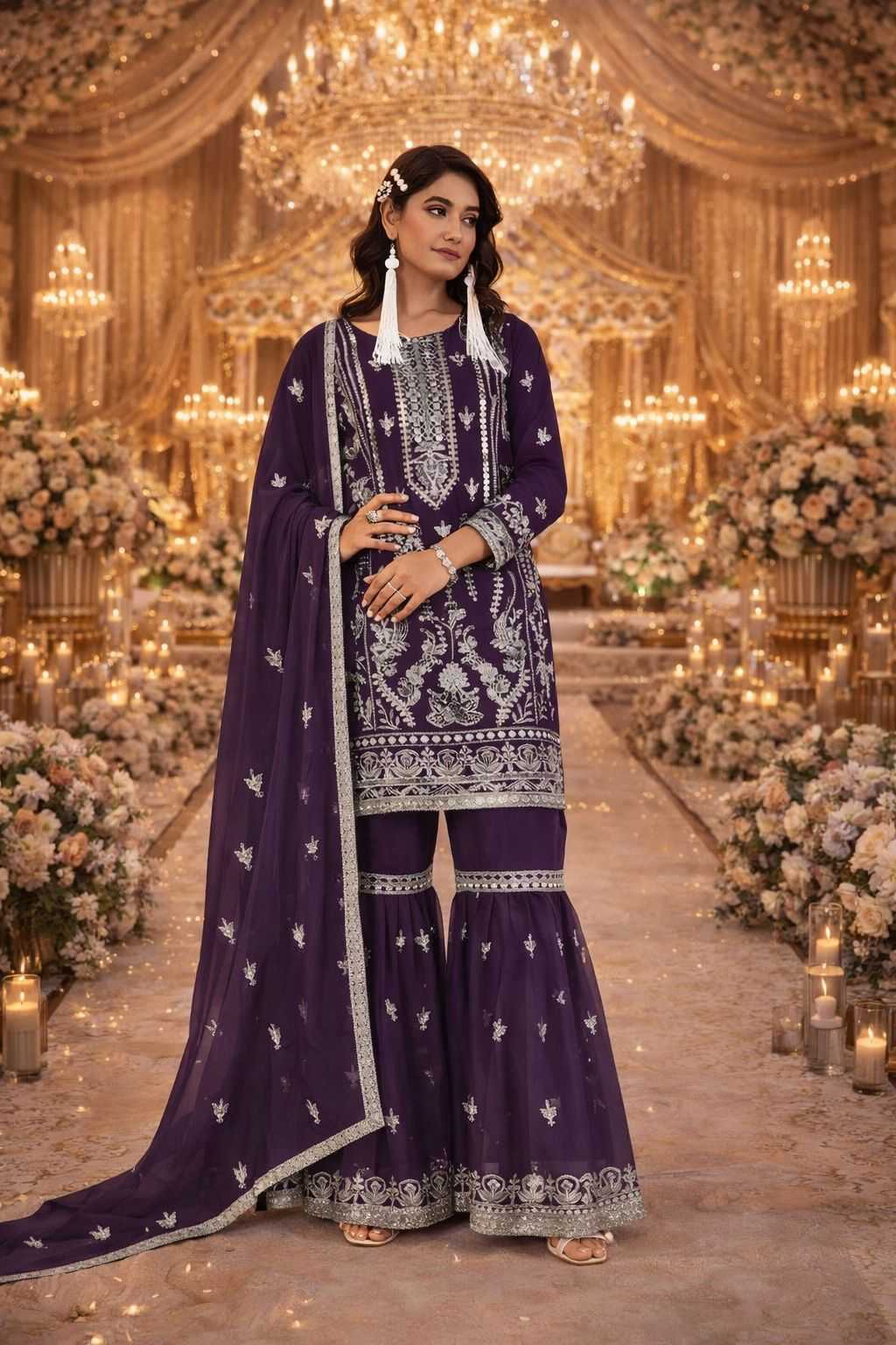 YNF Wholesale Nylon Palazzo Suit KESH745 1316 | Surat Manufacturer