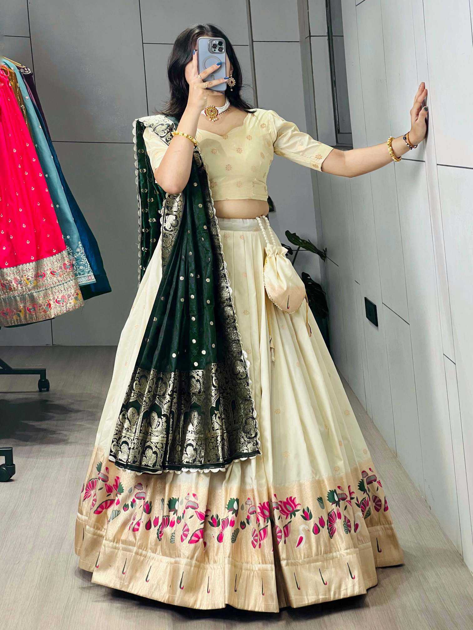 YNF Wholesale Paithani Silk Silk Lehenga KESH530 Lotus | Surat Manufacturer