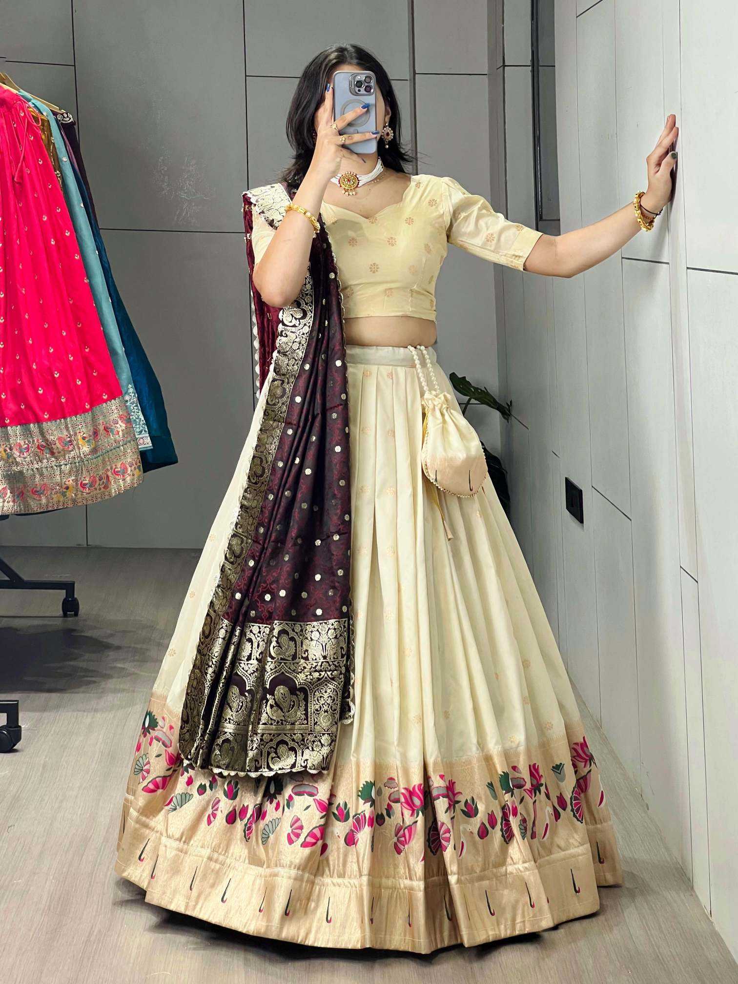 YNF Wholesale Paithani Silk Silk Lehenga KESH530 Lotus | Surat Manufacturer