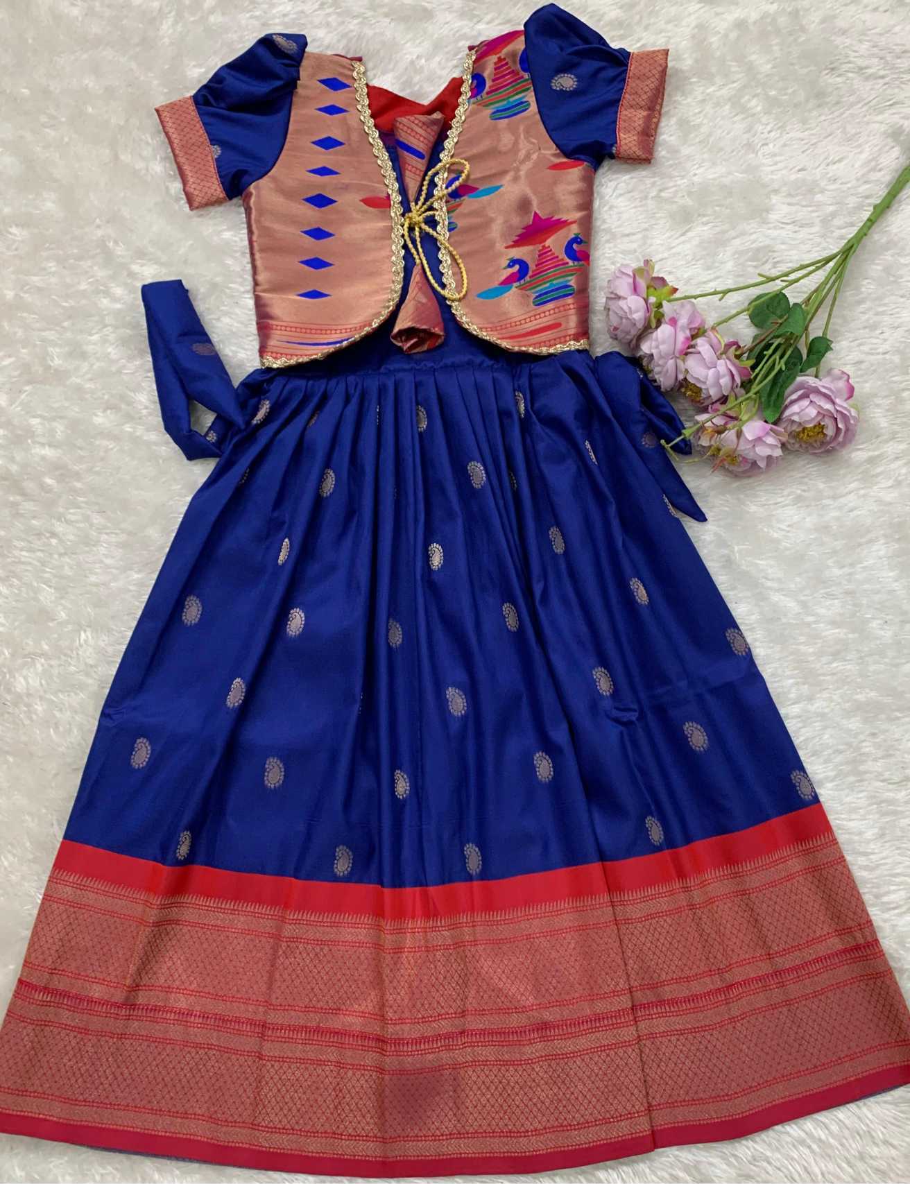 YNF Wholesale Paithani Silk Kids Gown KESH685 Atiriya | Surat Manufacturer