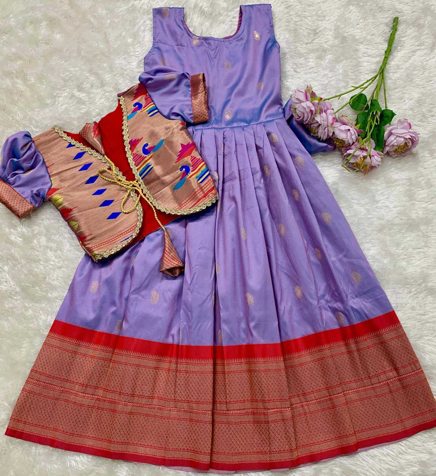 YNF Wholesale Paithani Silk Kids Gown KESH685 pongal | Surat Manufacturer