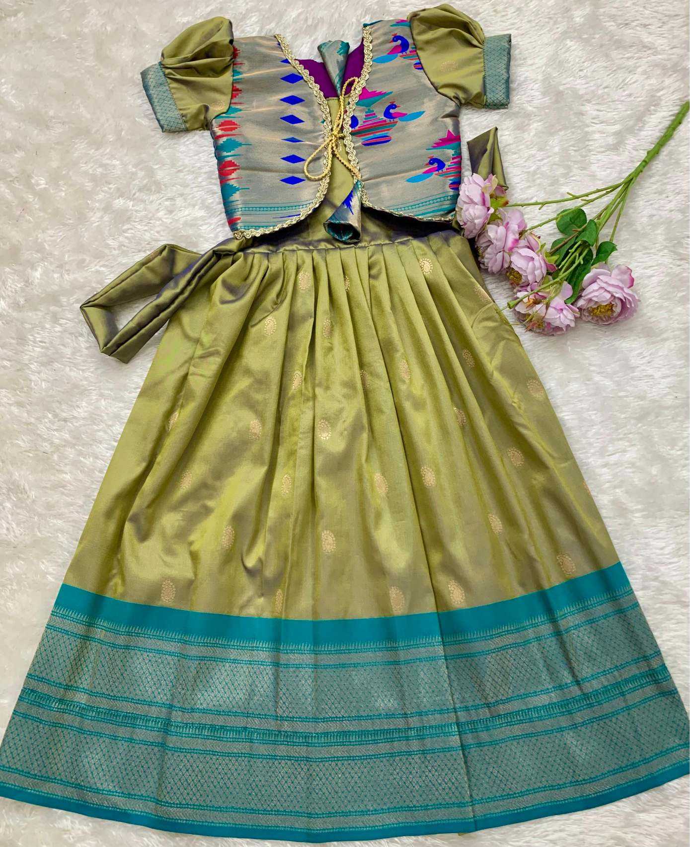 YNF Wholesale Paithani Silk Kids Gown KESH685 pongal | Surat Manufacturer