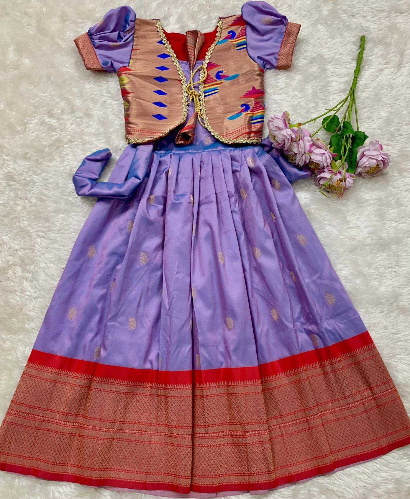 YNF Wholesale Paithani Silk Kids Gown KESH685 pongal | Surat Manufacturer