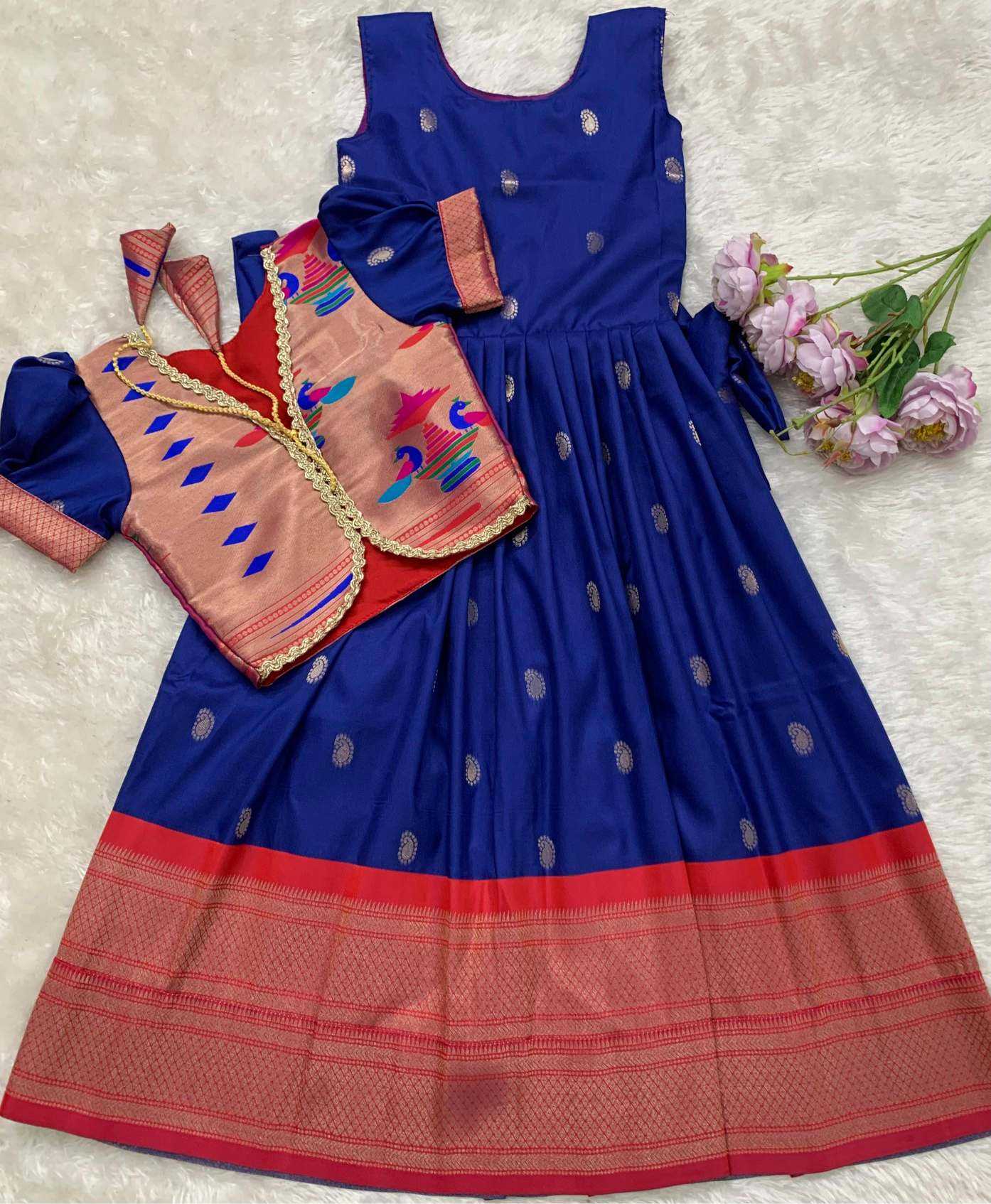 YNF Wholesale Paithani Silk Kids Gown KESH685 pongal | Surat Manufacturer
