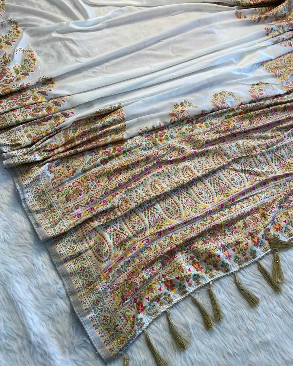 YNF Wholesale Pure Pashmina Fancy Sarees KESH484 111 | Surat Manufacturer