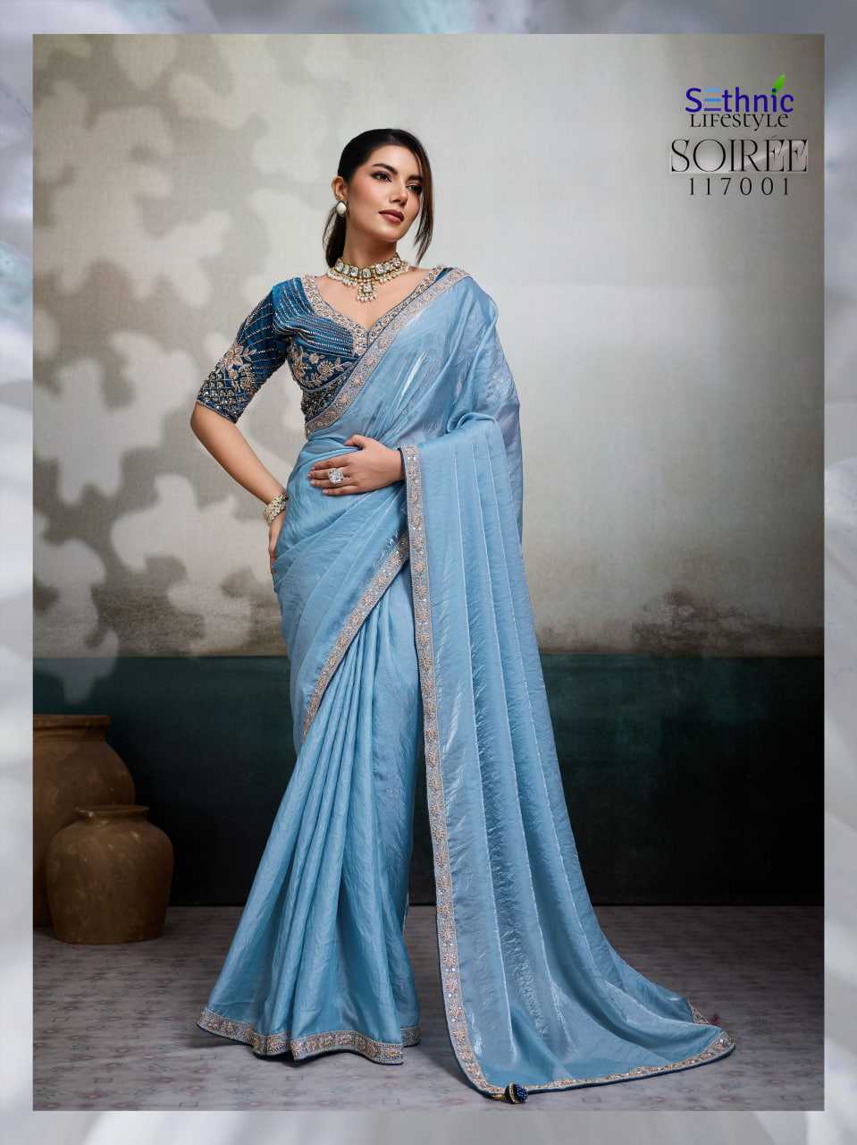YNF Wholesale Satin Designer Sarees KESH113 Sethnic Lifestyle Soiree 117001-04 | Surat Manufacturer