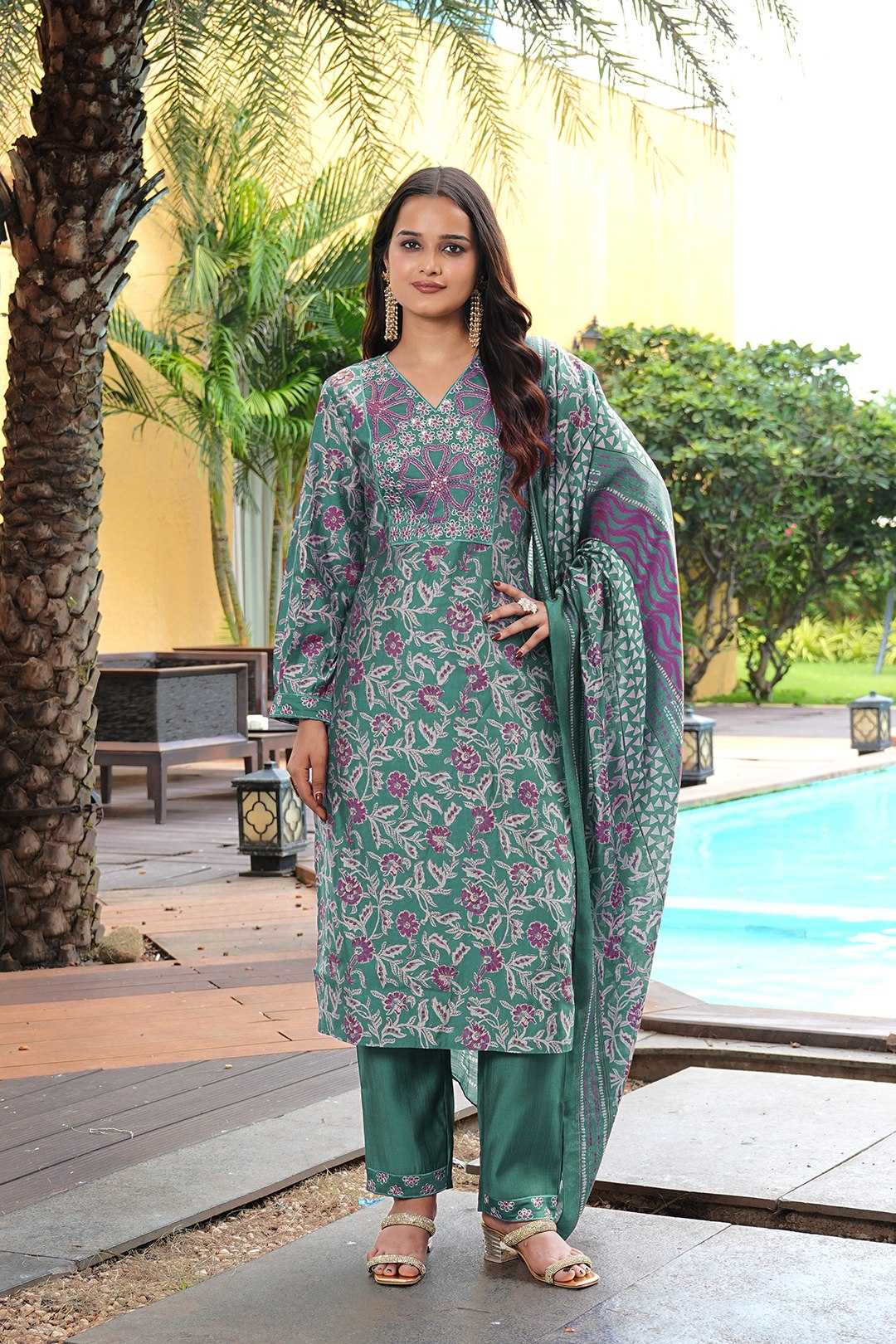 YNF Wholesale Silk Cotton Embroidered Kurtis KESH643 201029 | Surat Manufacturer
