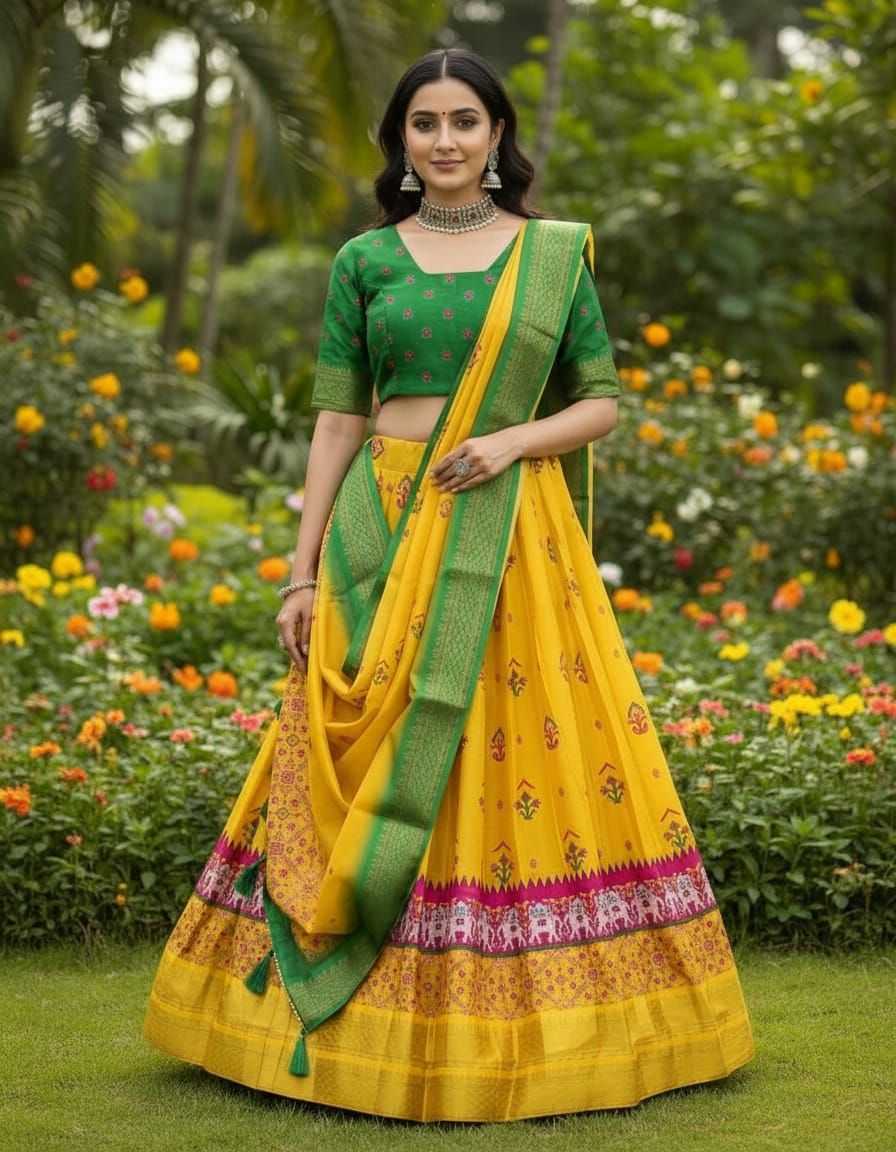 YNF Wholesale Silk Cotton Kalamkari Lehenga KESH723 ANUSHA | Surat Manufacturer