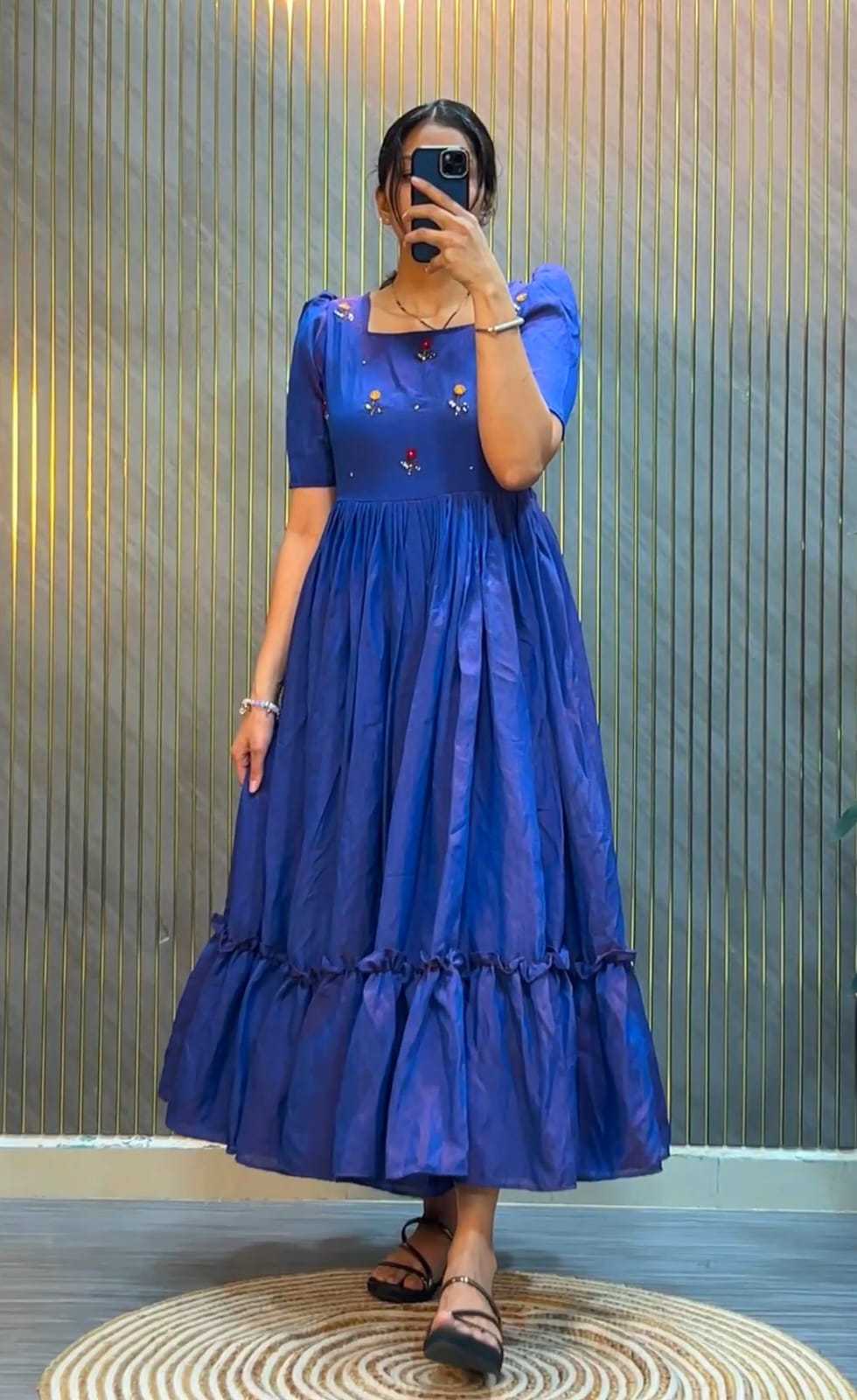 YNF Wholesale Soft Vichitra Party Gowns RIN214 217 | Surat Manufacturer