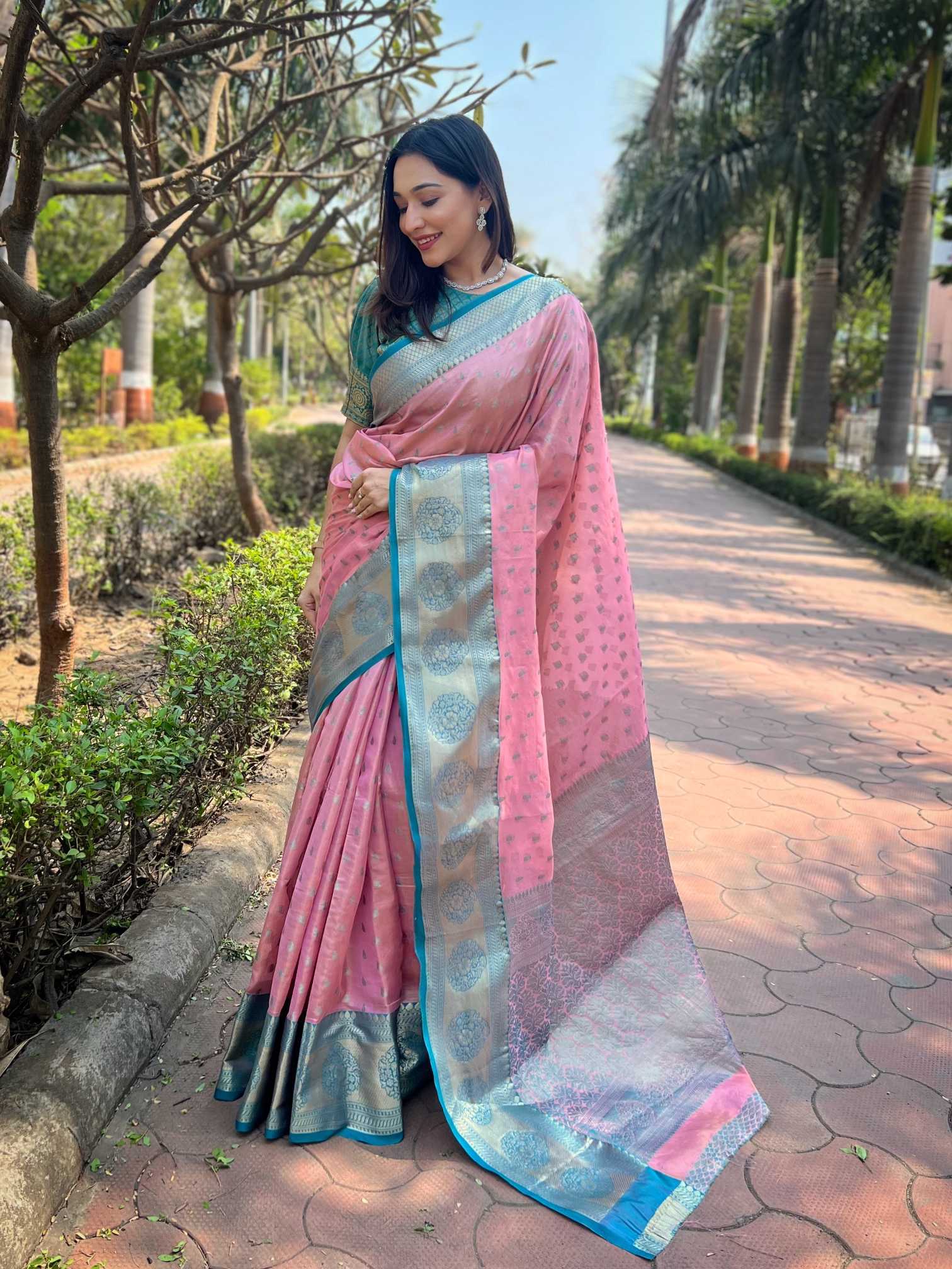 YNF Wholesale Tissue Kanchipuram Sarees RIN116 MEXICAN - 1 | Surat Manufacturer