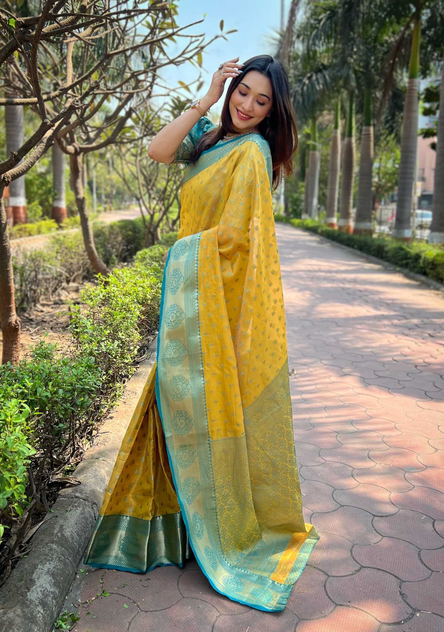 YNF Wholesale Tissue Kanchipuram Sarees RIN116 MEXICAN - 1 | Surat Manufacturer