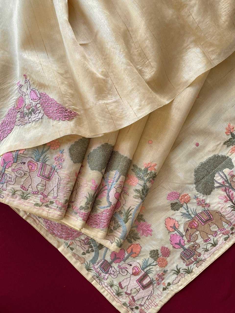 YNF Wholesale Tussar Silk Embroidered Sarees KESH249 SPRING VALLEY | Surat Manufacturer
