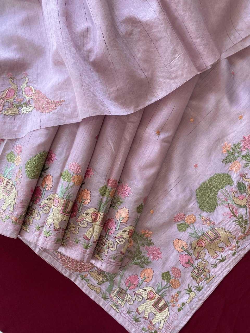 YNF Wholesale Tussar Silk Embroidered Sarees KESH249 SPRING VALLEY | Surat Manufacturer