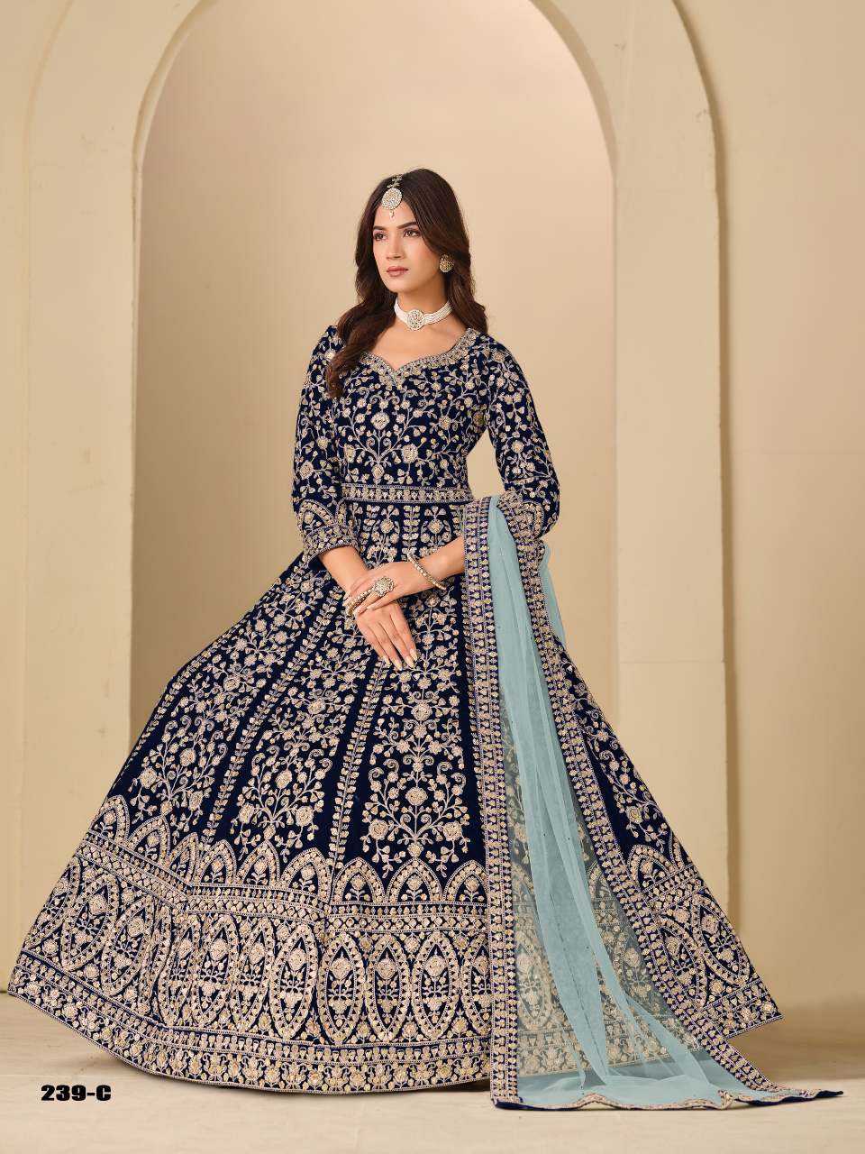 YNF Wholesale Velvet Anarkali Gown KESH530 AANAYA VOL 239 | Surat Manufacturer