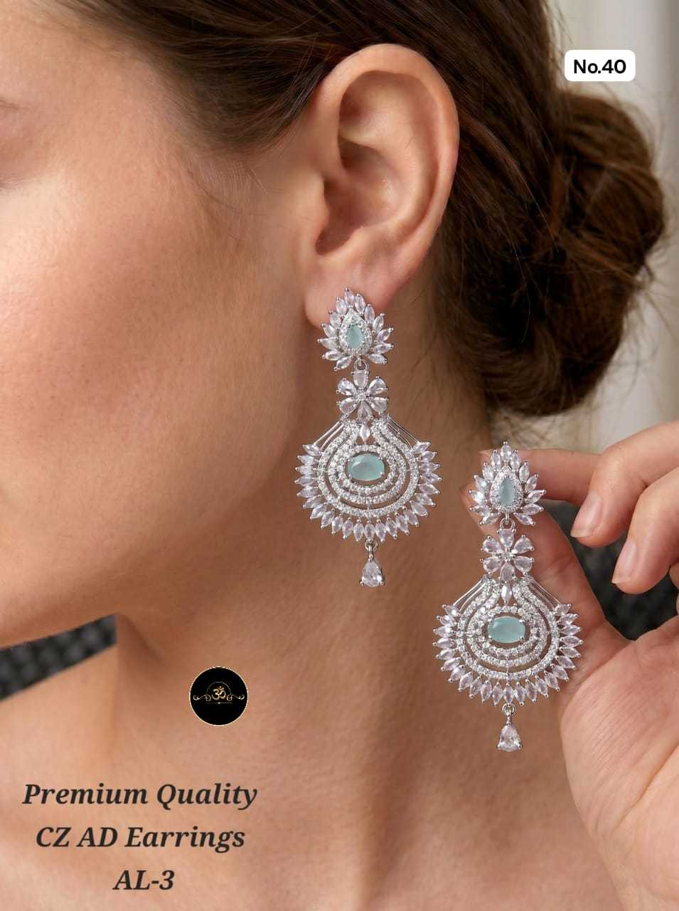 YNF Wholesale AD Diamond Fancy Earrings  | Surat Manufacturer