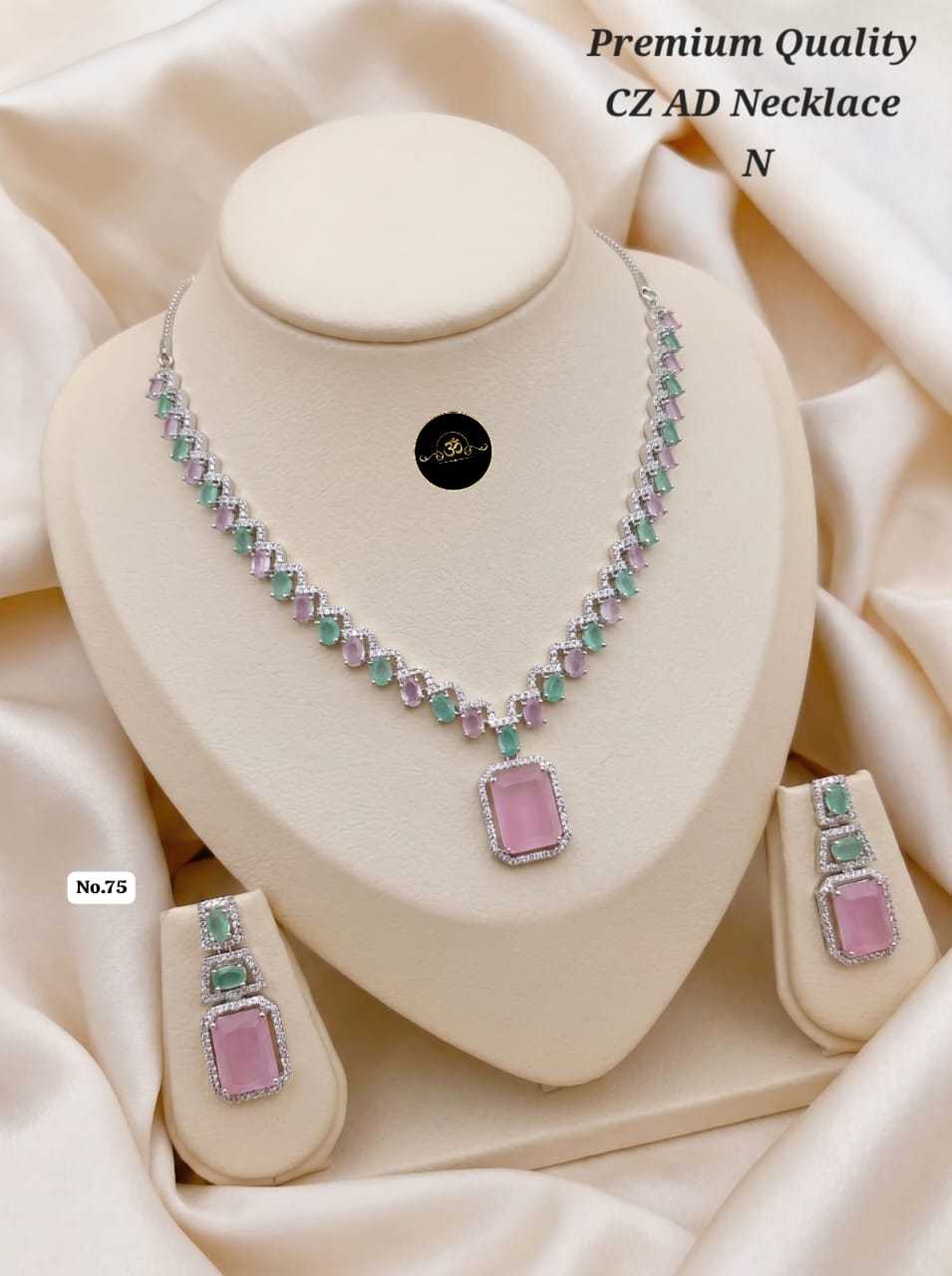 YNF Wholesale AD Diamond Necklaces Set  | Surat Manufacturer