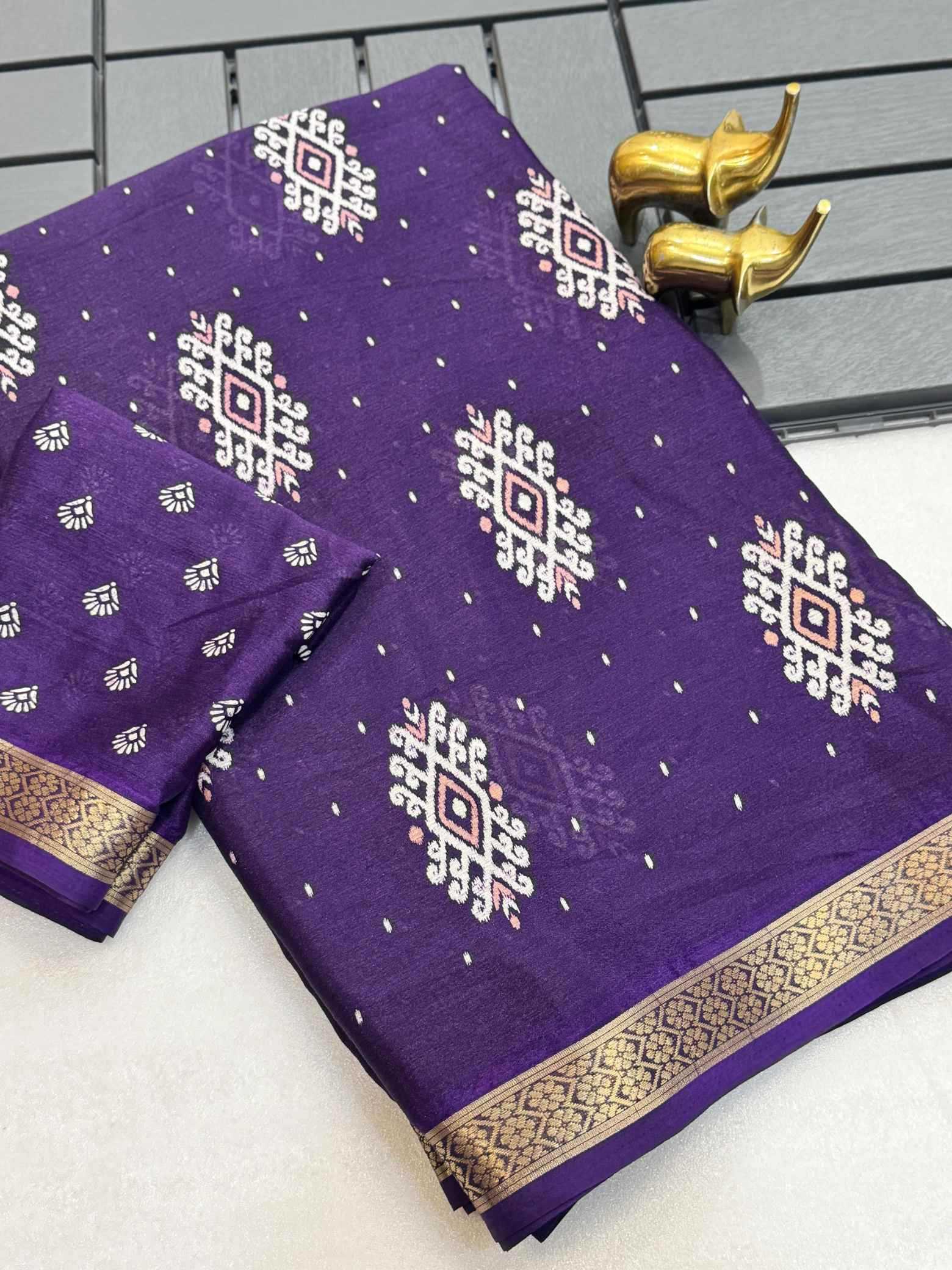 YNF Wholesale Chinon Silk Printed Silk Saree  | Surat Manufacturer