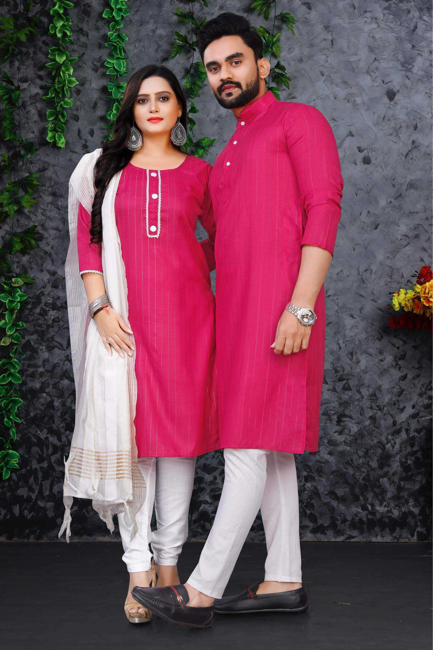 YNF Wholesale Cotton Couple Matching Ethnic Outfits  | Surat Manufacturer