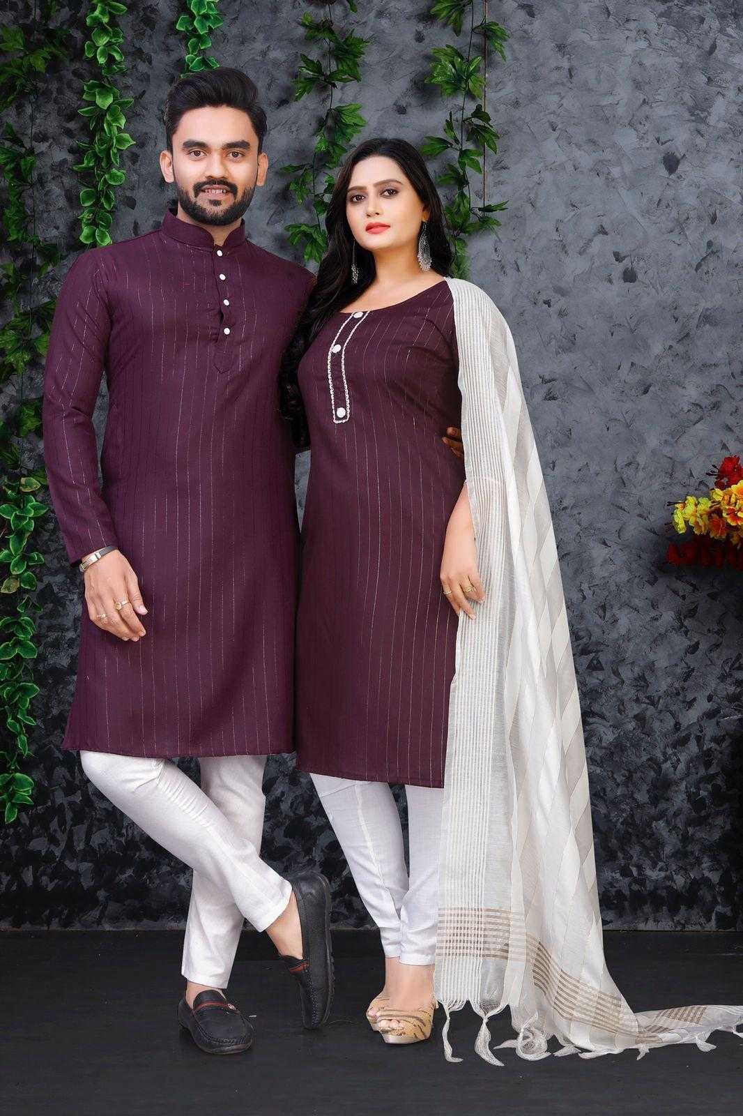YNF Wholesale Cotton Couple Matching Ethnic Outfits  | Surat Manufacturer
