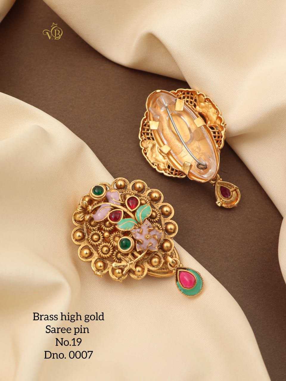 YNF Wholesale Brass Antique Saree Pins KESH164 | Surat Manufacturer
