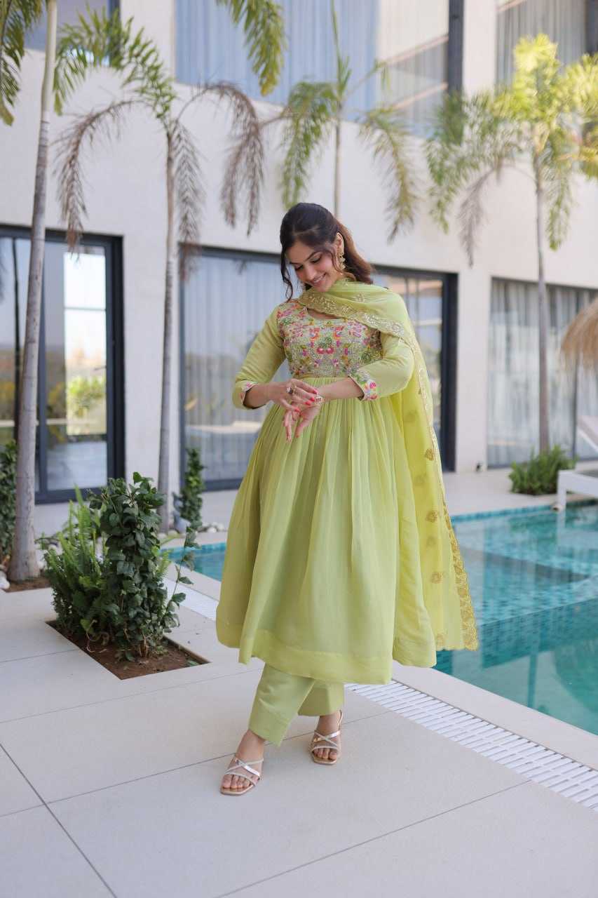 YNF Wholesale Chanderi Silk Embroidery Gowns KESH489 1239 | Surat Manufacturer
