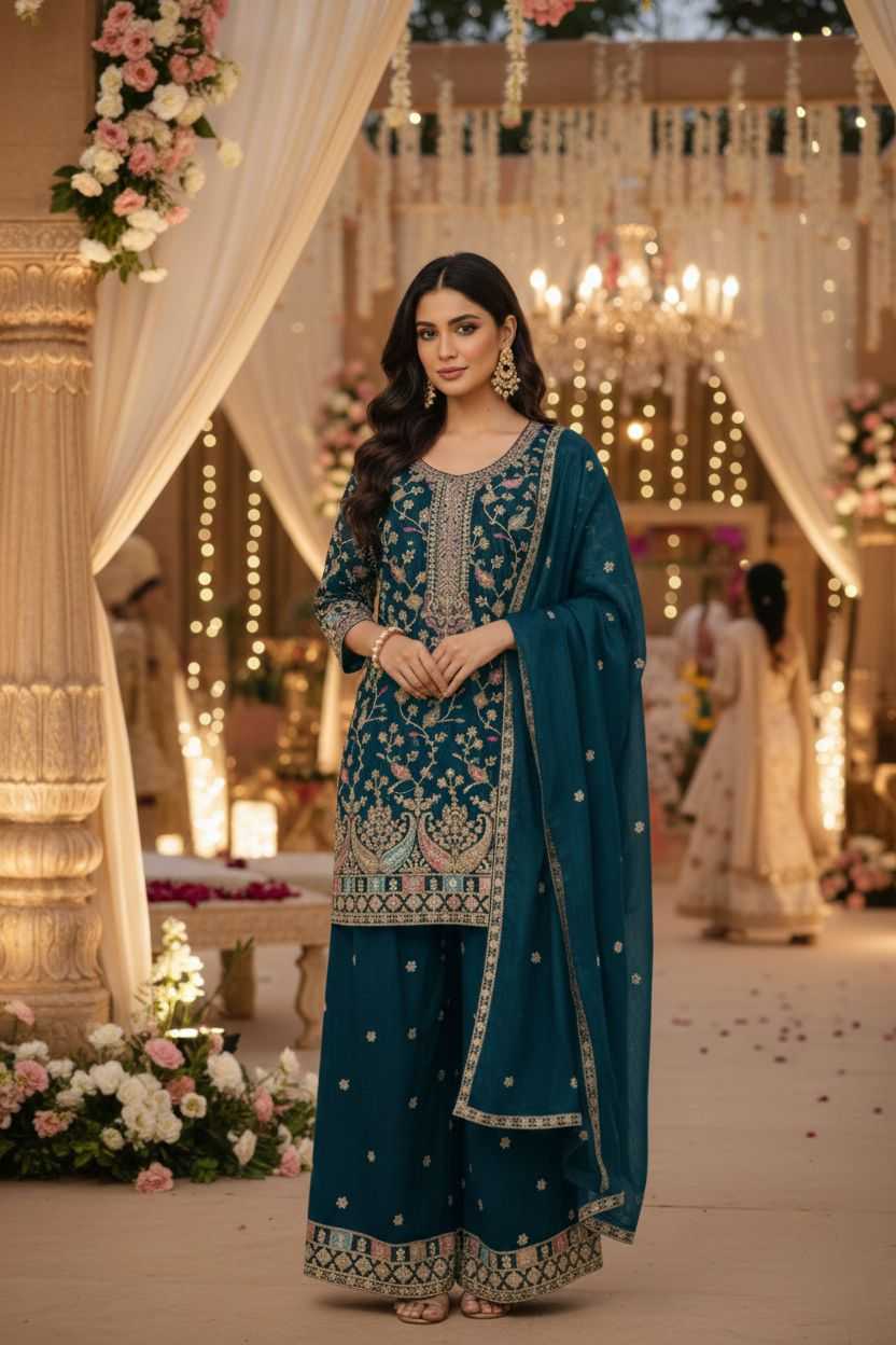 YNF Wholesale Chinon Embroidery Suits KESH745 D-5103 | Surat Manufacturer