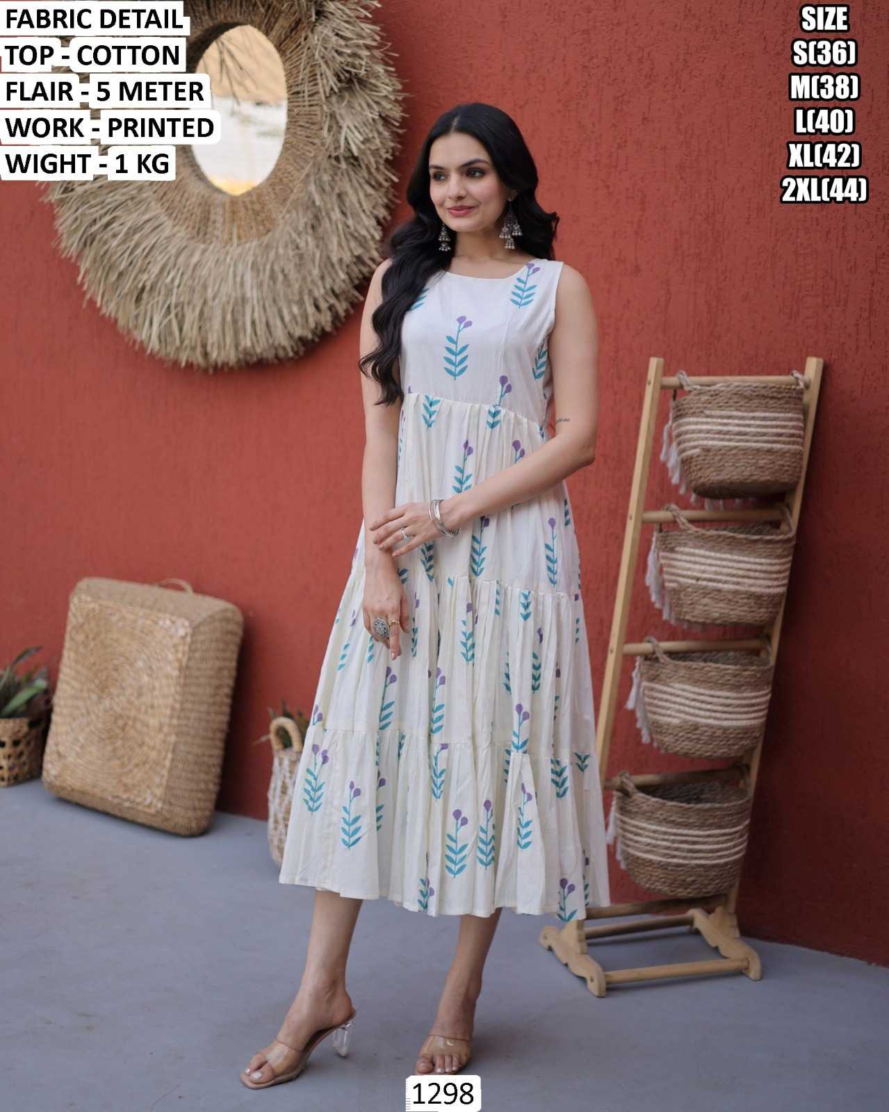YNF Wholesale Cotton Printed Gowns KESH481 1248 | Surat Manufacturer