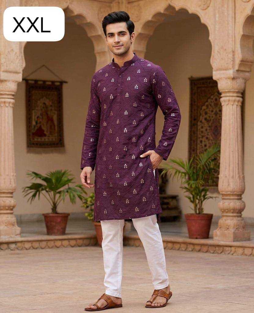 YNF Wholesale Cotton Mens Kurta Pyjama KESH650 Mirror | Surat Manufacturer