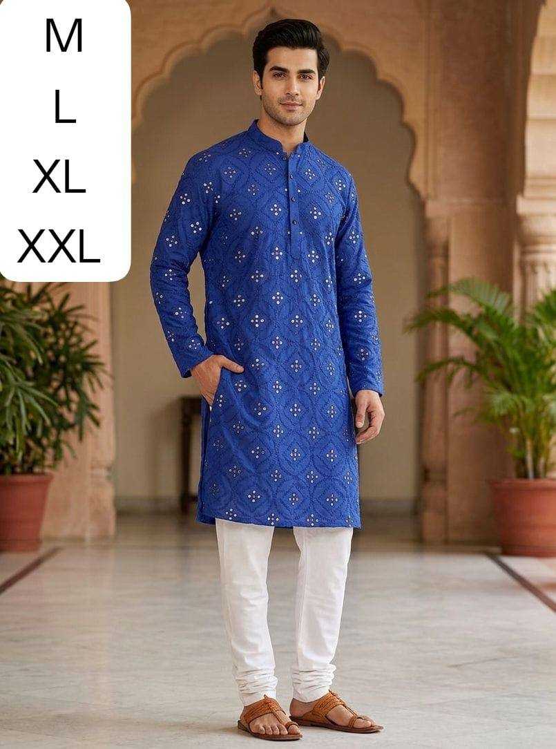 YNF Wholesale Cotton Mens Kurta Pyjama KESH650 Mirror | Surat Manufacturer