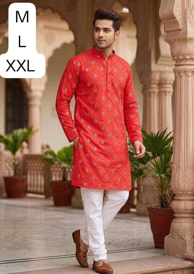 YNF Wholesale Cotton Mens Kurta Pyjama KESH650 Mirror | Surat Manufacturer