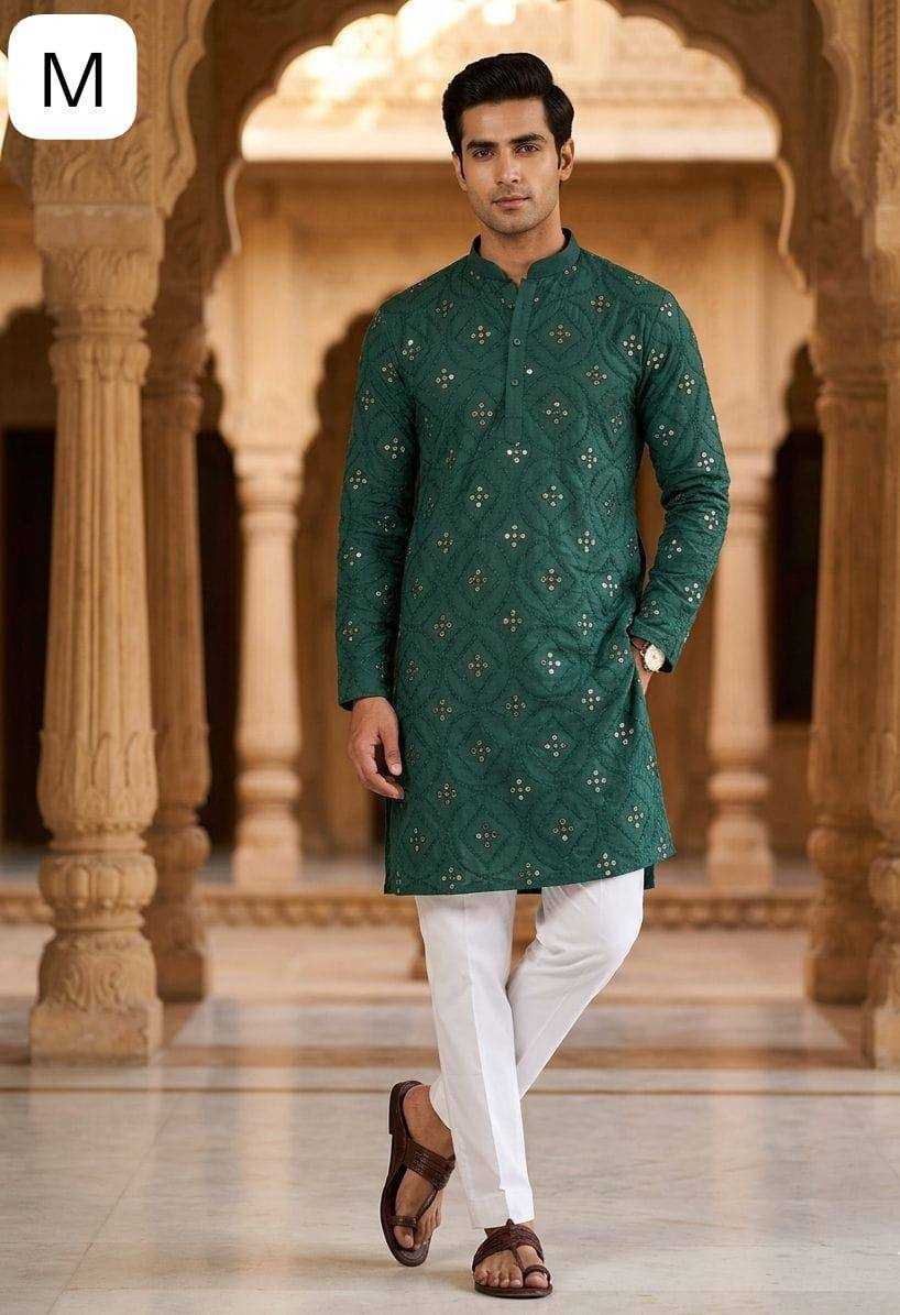 YNF Wholesale Cotton Mens Kurta Pyjama KESH650 Mirror | Surat Manufacturer