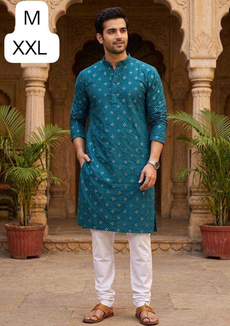 YNF Wholesale Cotton Mens Kurta Pyjama KESH650 Mirror | Surat Manufacturer