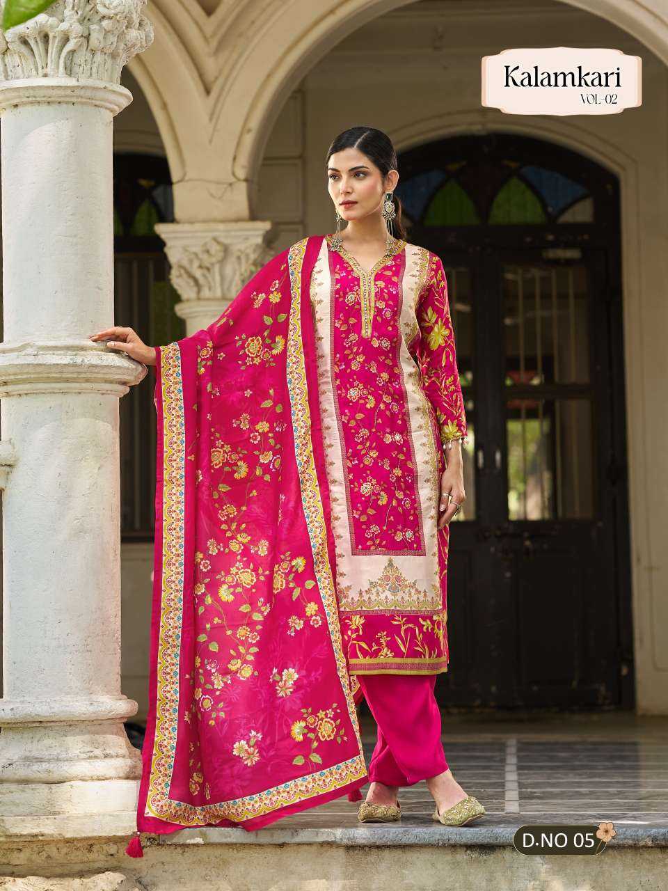 YNF Wholesale Crepe Silk Printed Suits KESH448 Kalamkari Vol-02 | Surat Manufacturer