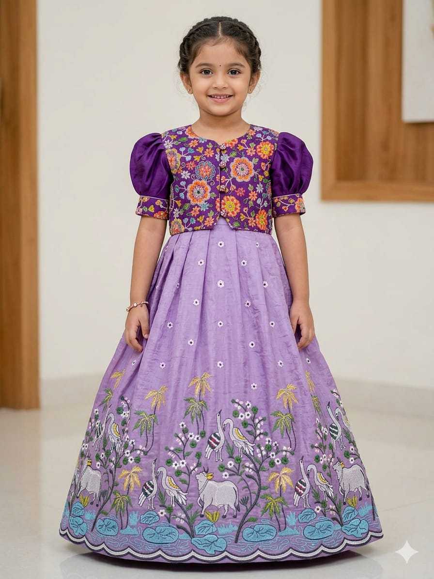 YNF Wholesale Crush Silk Kids Gown RIN235 Soft nylon | Surat Manufacturer