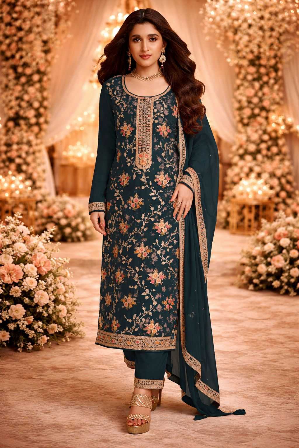 YNF Wholesale Jacquard Embroidery Suits KESH745 TF-1554 | Surat Manufacturer