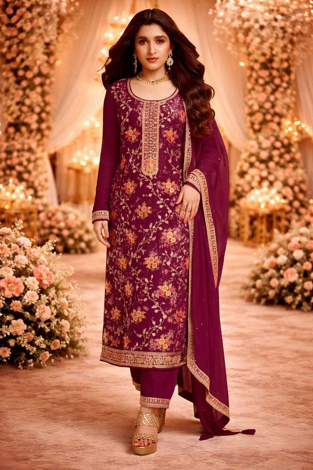 YNF Wholesale Jacquard Embroidery Suits KESH745 TF-1554 | Surat Manufacturer