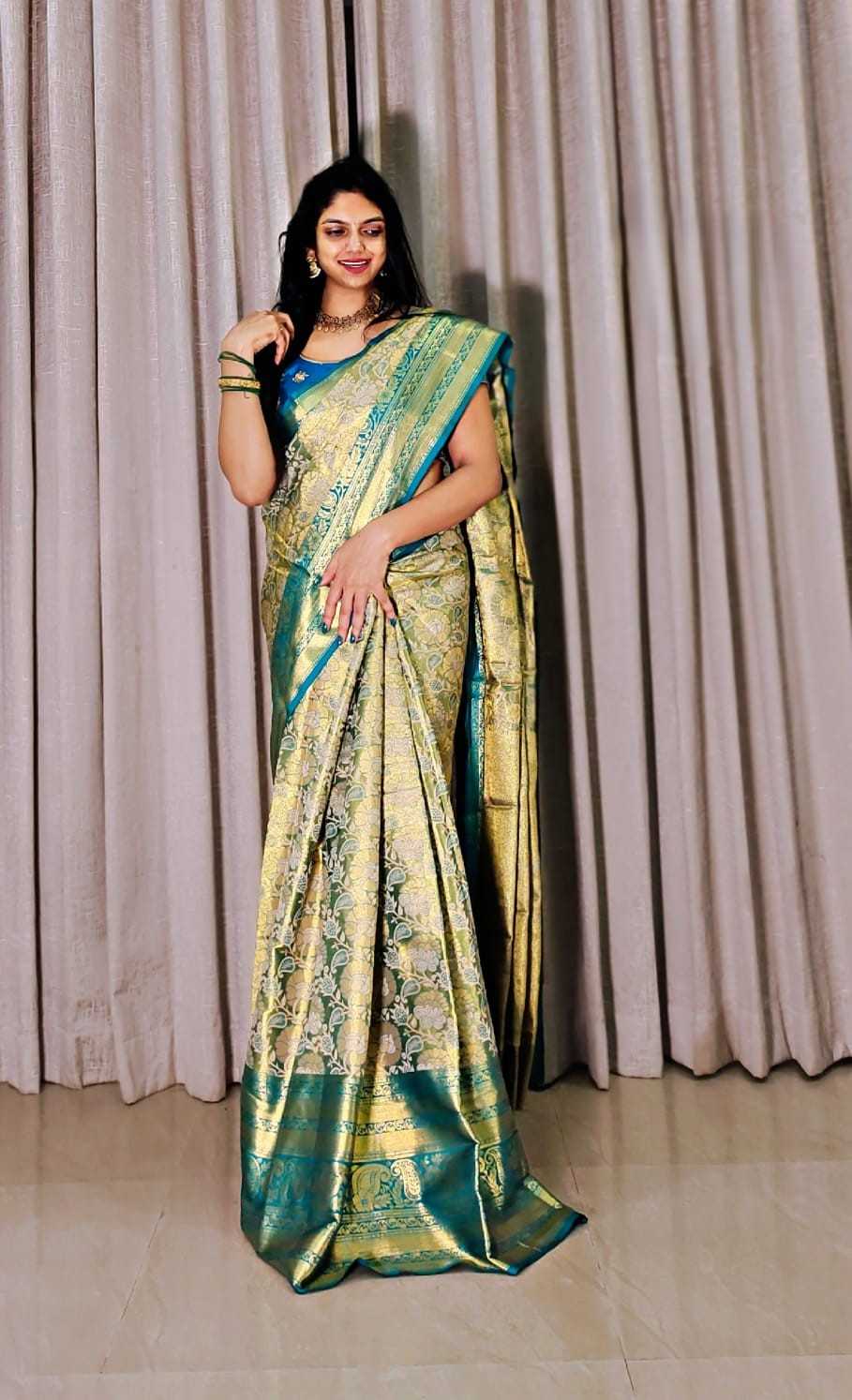 YNF Wholesale Kanjivaram Silk Handloom Sarees RIN211 Sravanti-Vol-3 | Surat Manufacturer
