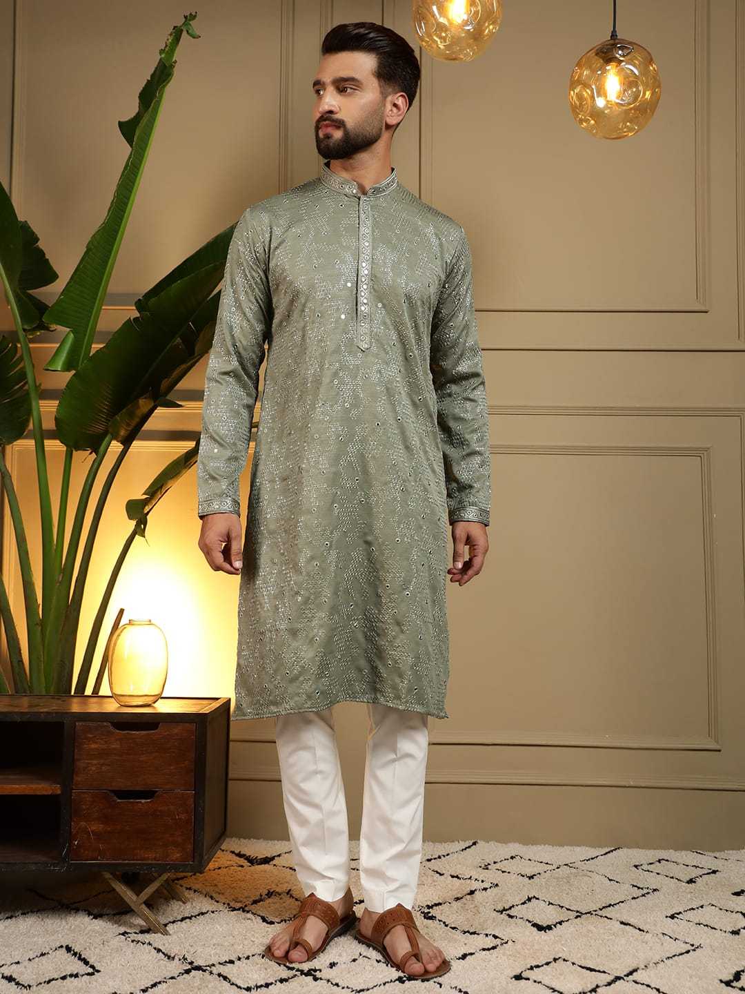 YNF Wholesale Khadi Cotton Mens Kurtas KESH629 Vantara- 07 | Surat Manufacturer