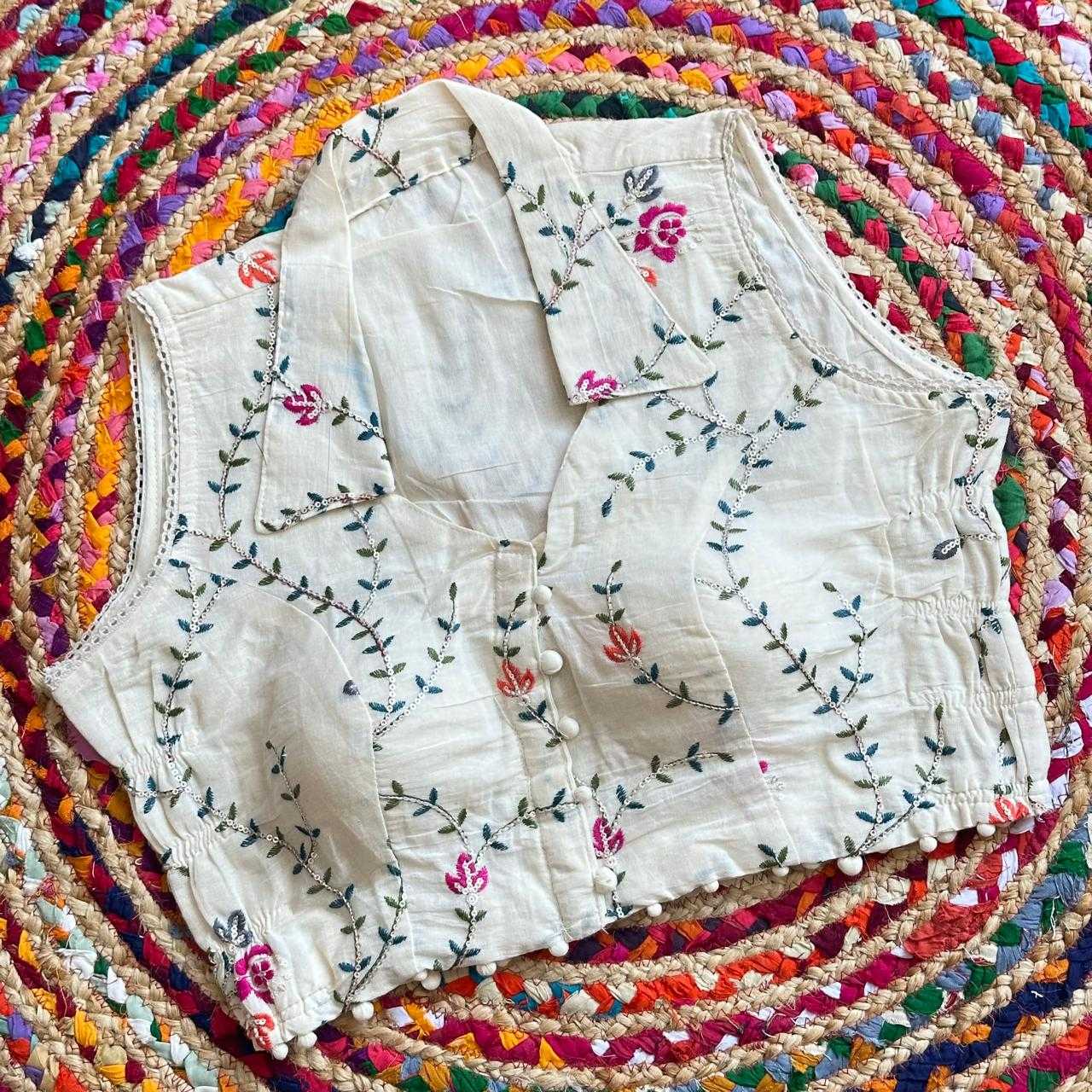 YNF Wholesale Khadi Cotton Sleeveless Blouse KESH653 Khadi collar | Surat Manufacturer