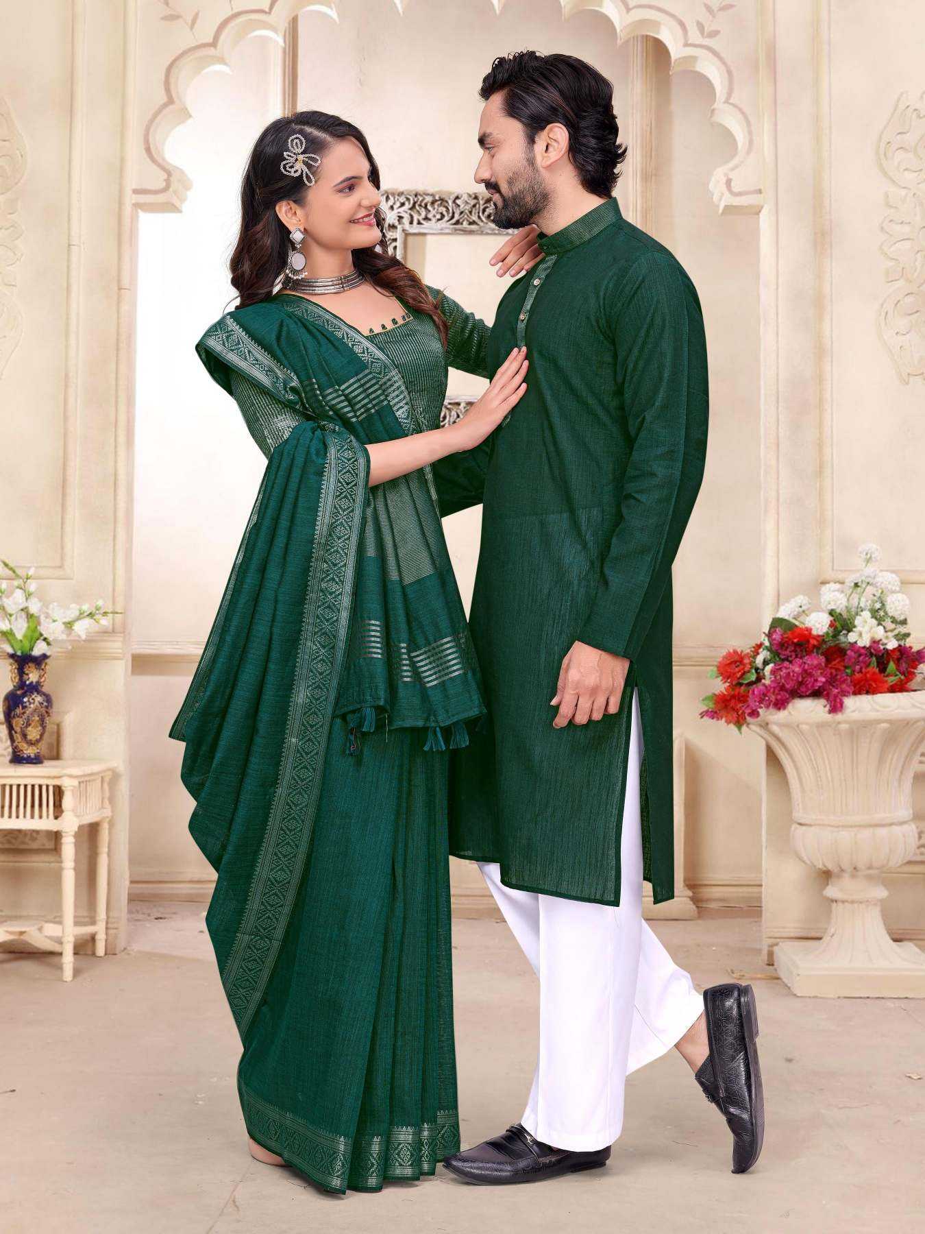 YNF Wholesale Linen Couple Matching Ethnic Outfits KESH620 Radhe Shyam | Surat Manufacturer