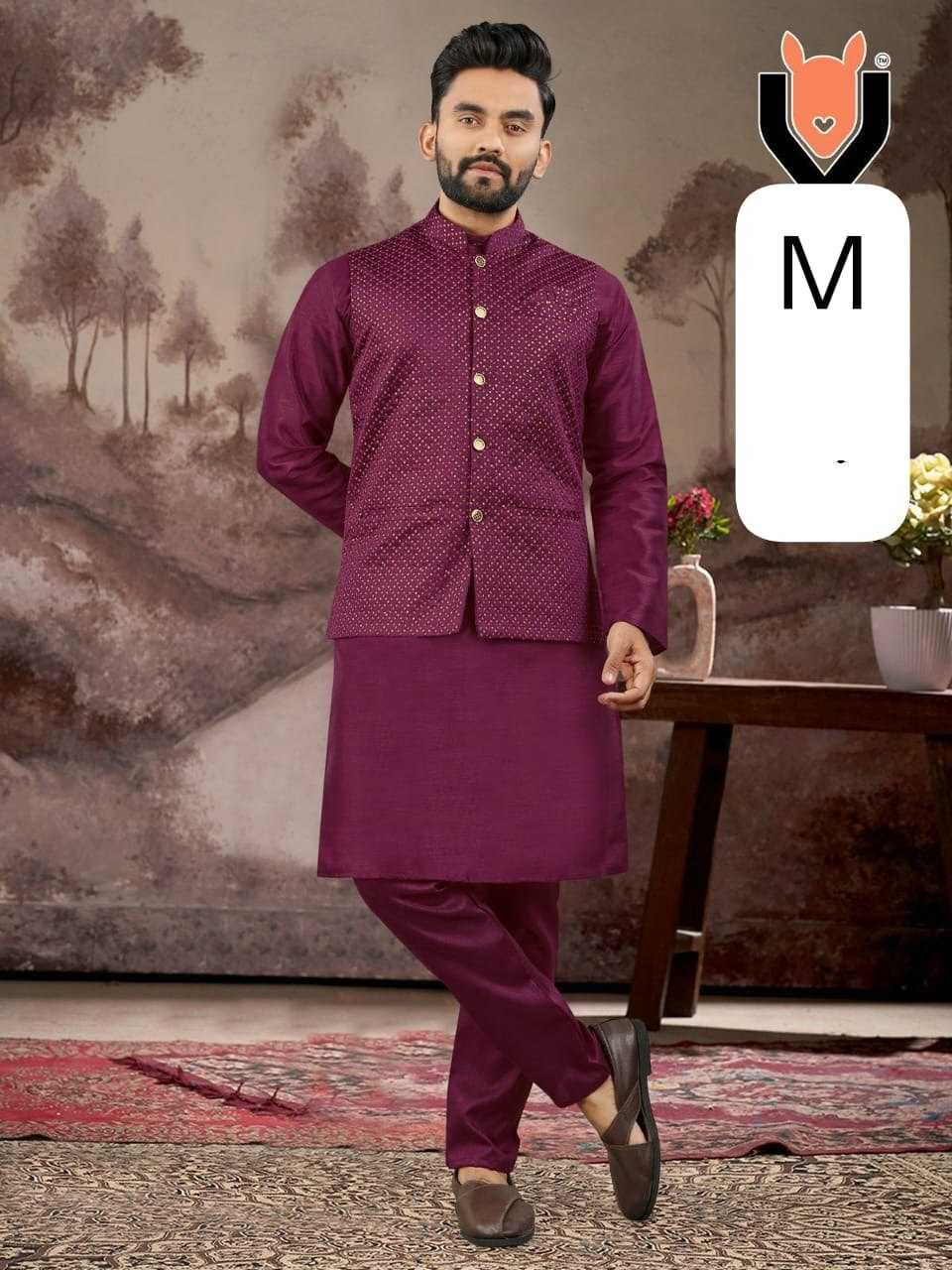 YNF Wholesale Malay Satin Silk Mens Kurta Pyjama KESH650 new | Surat Manufacturer