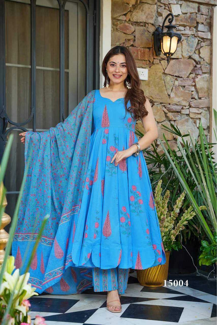 YNF Wholesale Muslin Cotton Printed Gowns KESH448 15001 | Surat Manufacturer