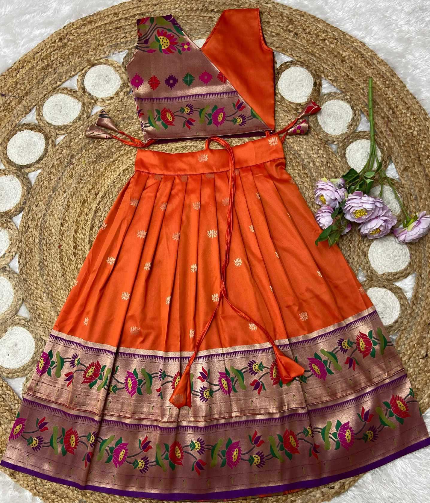 YNF Wholesale Paithani Silk Kids Designer Frock KESH685 LOTUS | Surat Manufacturer