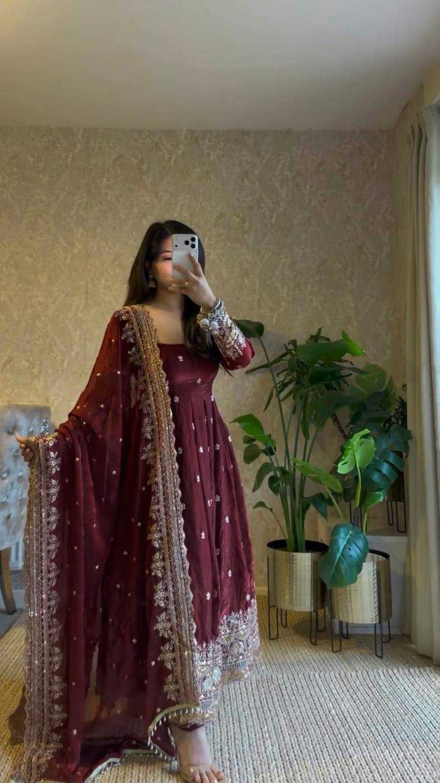 YNF Wholesale Satin Silk Embroidery Gowns KESH159 639 | Surat Manufacturer