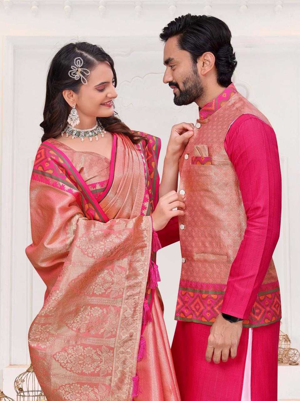 YNF Wholesale Silk Couple Matching Ethnic Outfits KESH620 SHRIVALLI-2 | Surat Manufacturer