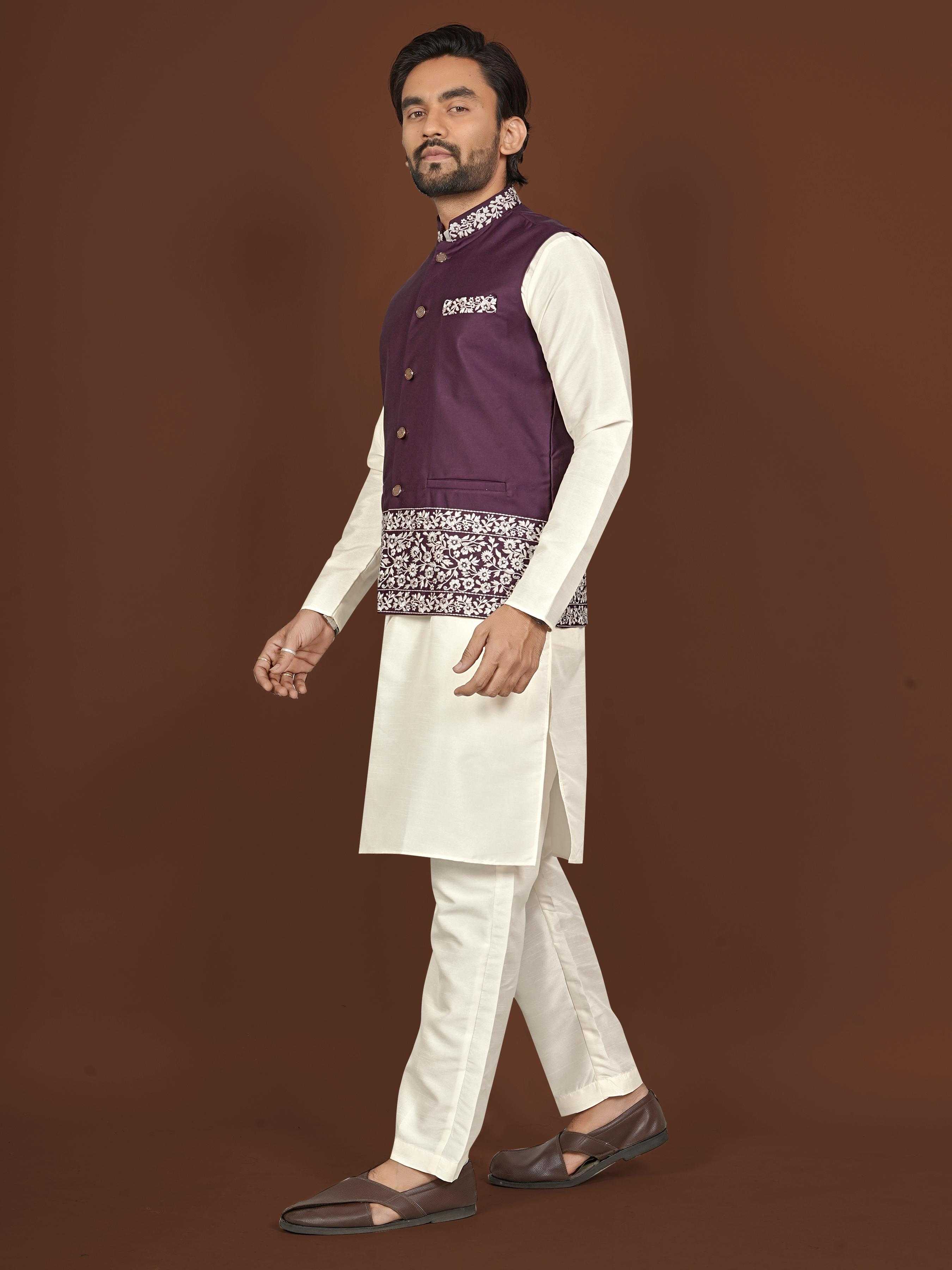 YNF Wholesale Silk Mens Kurta Pyjama KESH747 AAGAMAN | Surat Manufacturer