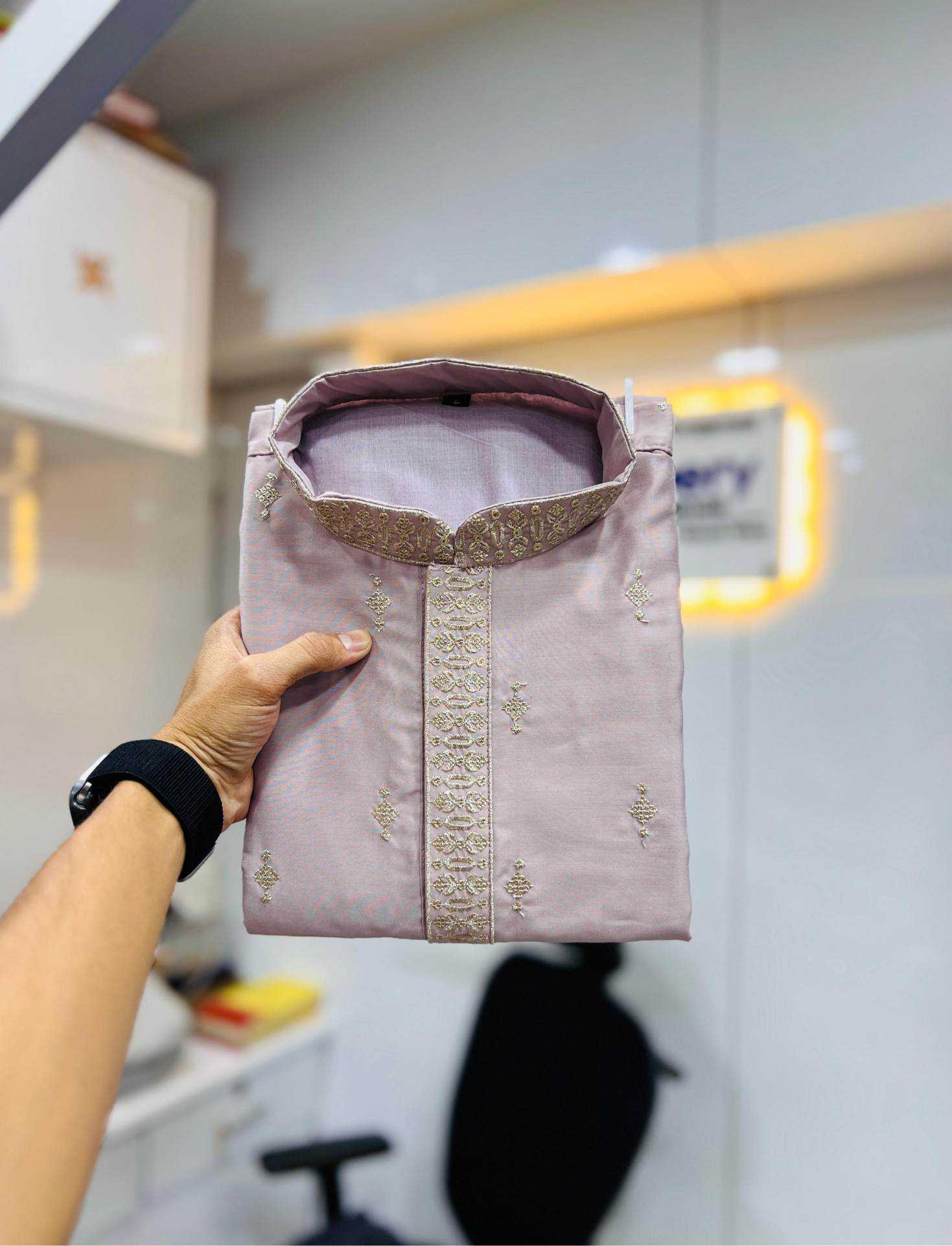 YNF Wholesale Silk Mens Kurta Pyjama KESH747 SUVARN | Surat Manufacturer